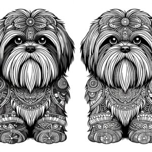 Children’s Cute Shih Tzu Puppy Coloring Page